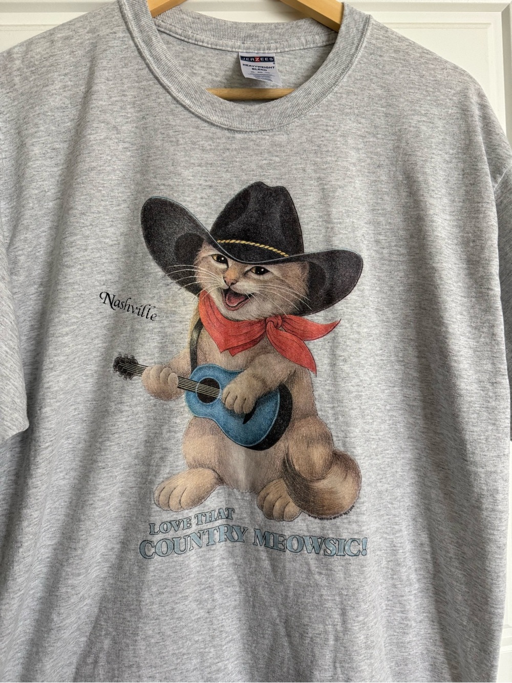 Vintage Nashville Country Meowsic XL Unisex T-Shirt - Picture 2 of 4
